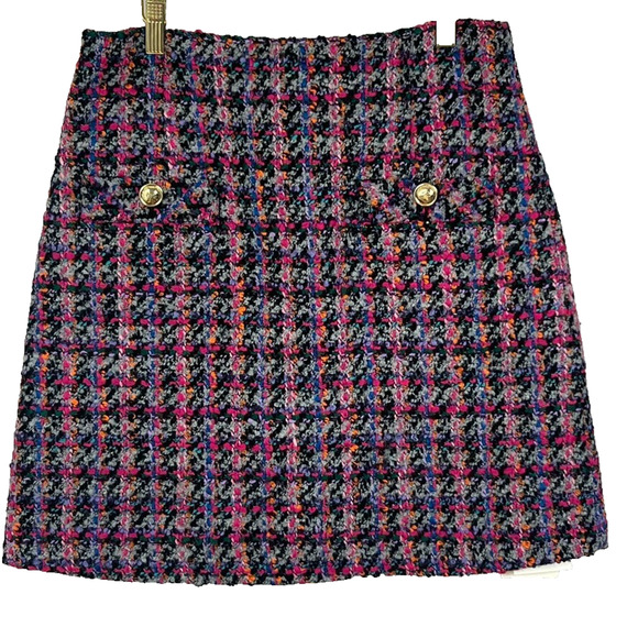 NWT SANDRO Tweed Mini Skirt Womens FR 42 / Size US 10 Wool Blend Multicolor - Picture 1 of 12